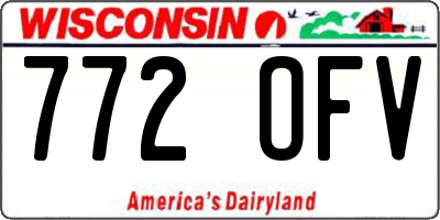 WI license plate 772OFV