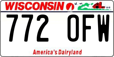 WI license plate 772OFW