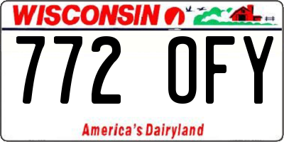 WI license plate 772OFY