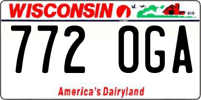 WI license plate 772OGA
