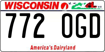 WI license plate 772OGD
