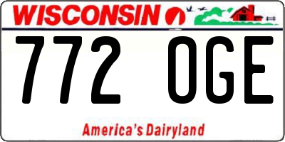 WI license plate 772OGE