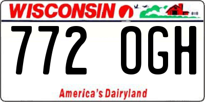 WI license plate 772OGH