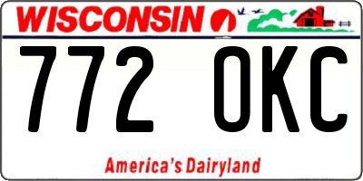 WI license plate 772OKC