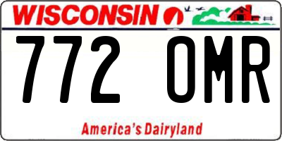 WI license plate 772OMR