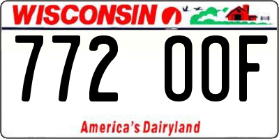 WI license plate 772OOF
