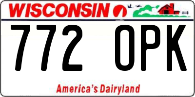 WI license plate 772OPK