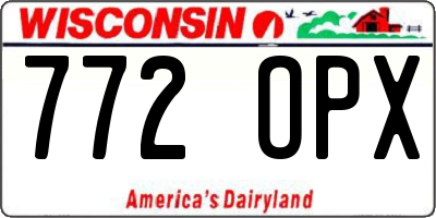 WI license plate 772OPX