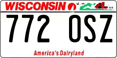 WI license plate 772OSZ
