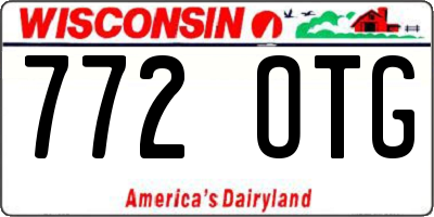 WI license plate 772OTG