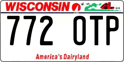 WI license plate 772OTP
