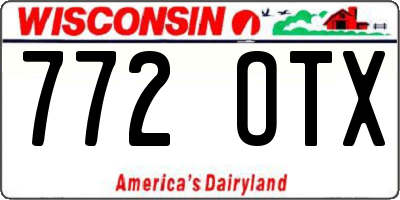 WI license plate 772OTX