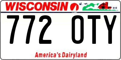 WI license plate 772OTY
