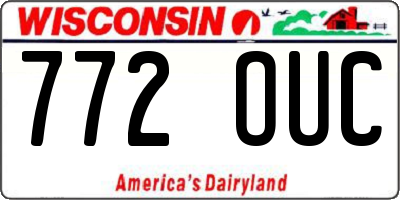 WI license plate 772OUC