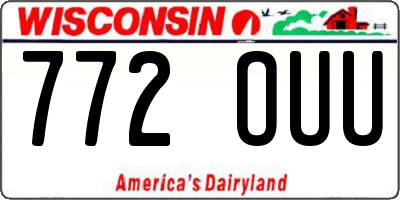 WI license plate 772OUU