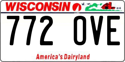 WI license plate 772OVE