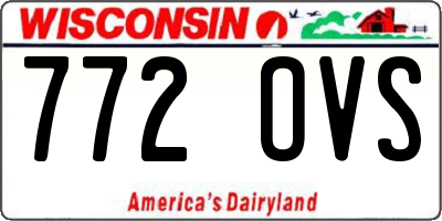WI license plate 772OVS