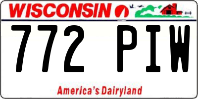 WI license plate 772PIW