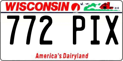 WI license plate 772PIX