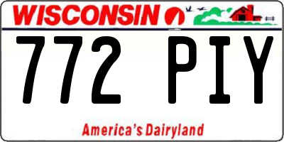 WI license plate 772PIY