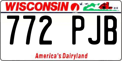 WI license plate 772PJB