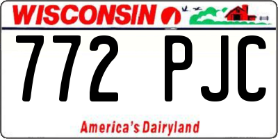 WI license plate 772PJC