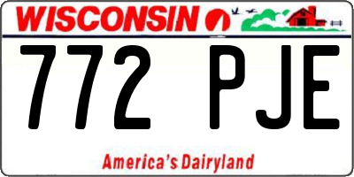 WI license plate 772PJE