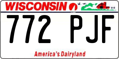 WI license plate 772PJF