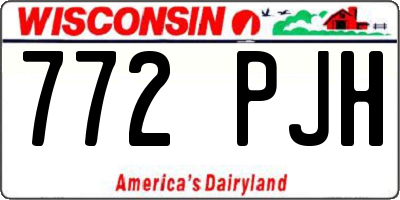 WI license plate 772PJH