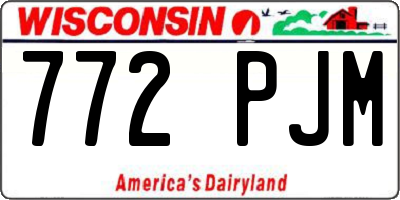 WI license plate 772PJM