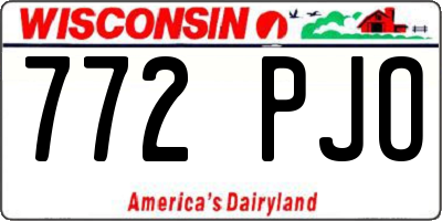 WI license plate 772PJO