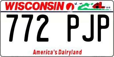 WI license plate 772PJP