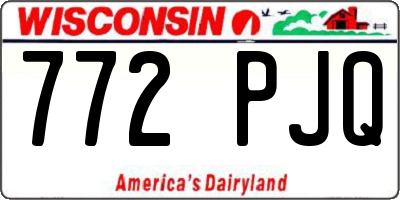 WI license plate 772PJQ