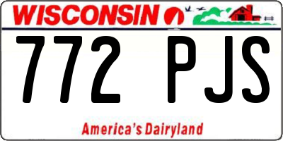 WI license plate 772PJS