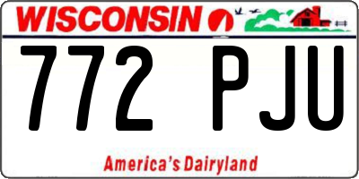 WI license plate 772PJU