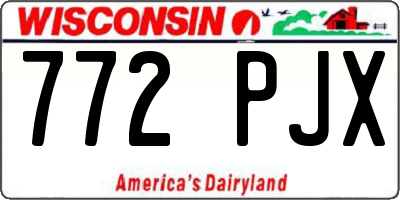 WI license plate 772PJX
