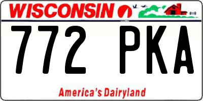 WI license plate 772PKA