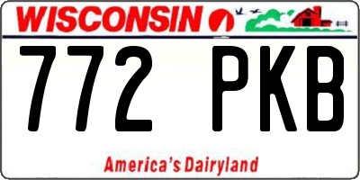 WI license plate 772PKB
