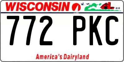 WI license plate 772PKC