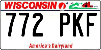 WI license plate 772PKF