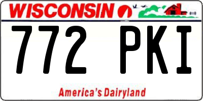 WI license plate 772PKI