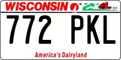 WI license plate 772PKL