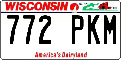 WI license plate 772PKM