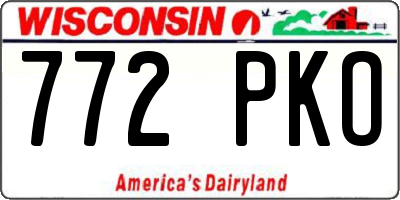 WI license plate 772PKO