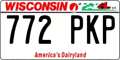 WI license plate 772PKP