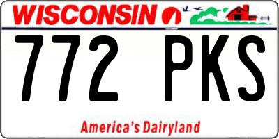 WI license plate 772PKS