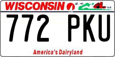 WI license plate 772PKU