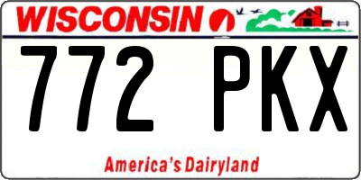 WI license plate 772PKX