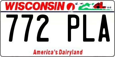 WI license plate 772PLA