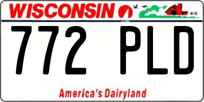 WI license plate 772PLD